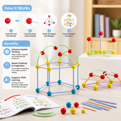 3D Geometry Building Kit – Educational Construction & Spatial Learning Toy
