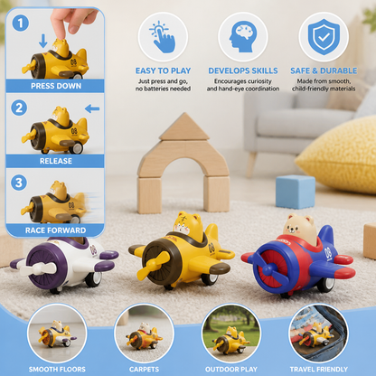 Press & Go Animal Airplane & Truck Toy for Kids