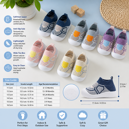 Soft Knit Anti-Slip Baby Sock Shoes for First Steps