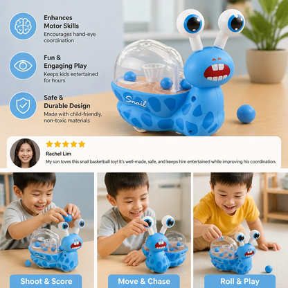 3-in-1 Moving Snail Toy with Basketball Hoop & Telescopic Eyes
