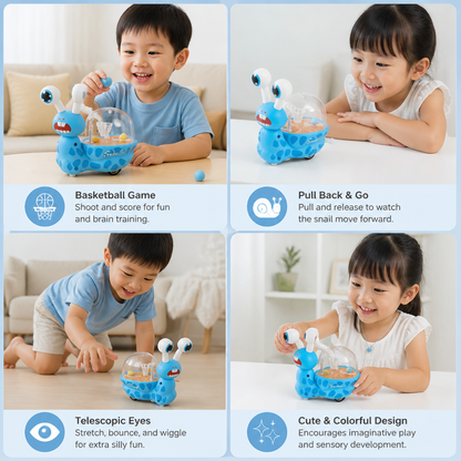 3-in-1 Moving Snail Toy with Basketball Hoop & Telescopic Eyes