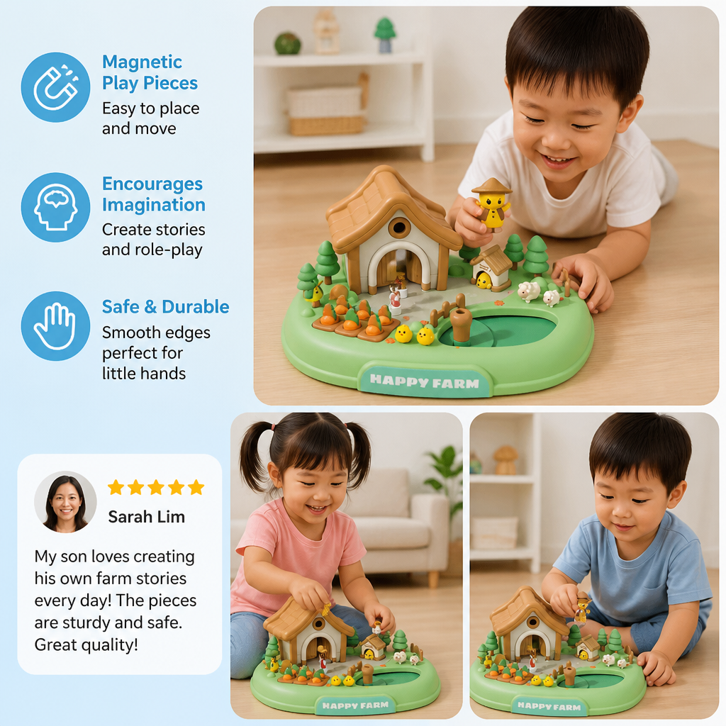 Magnetic Dream Castle & Garden Playset for Kids