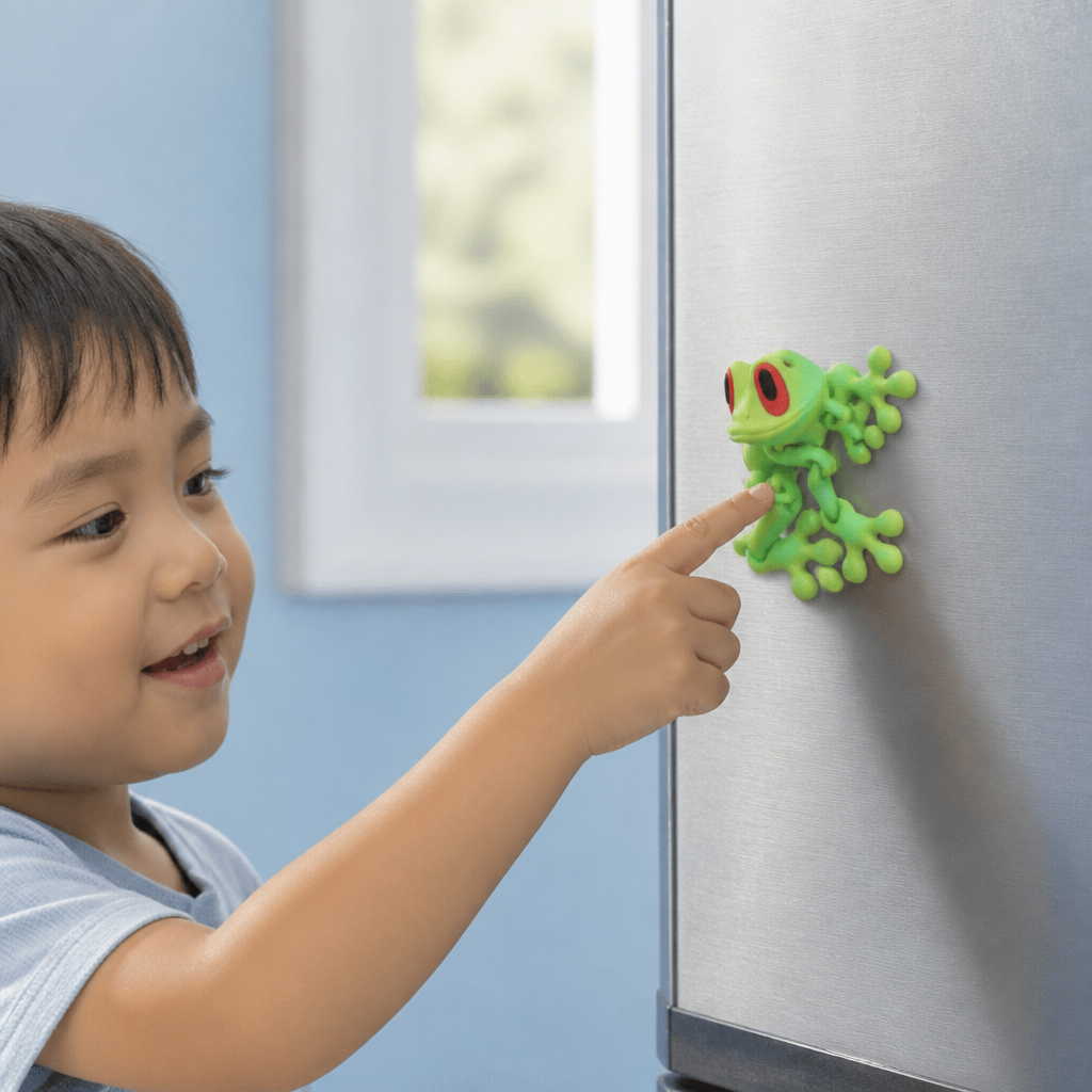 3D Printed Magnetic Flexible Frog Fidget Toy