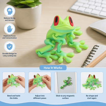 3D Printed Magnetic Flexible Frog Fidget Toy