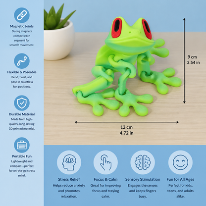 3D Printed Magnetic Flexible Frog Fidget Toy