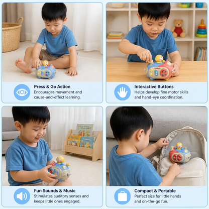 5-in-1 Press & Go Busy Car Toy for Fine Motor Skills Development