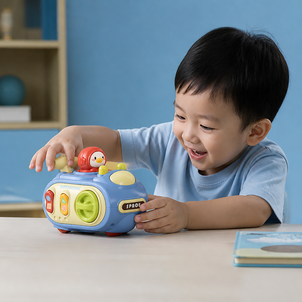 5-in-1 Press & Go Busy Car Toy for Fine Motor Skills Development