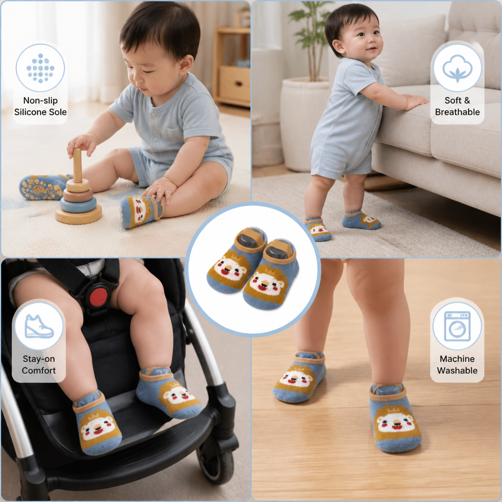Non-Slip Cartoon Sock Shoes for Babies & Toddlers