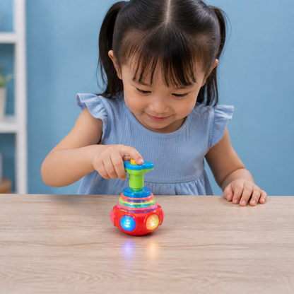Interactive Light-Up Musical Spinning Top Toy for Kids
