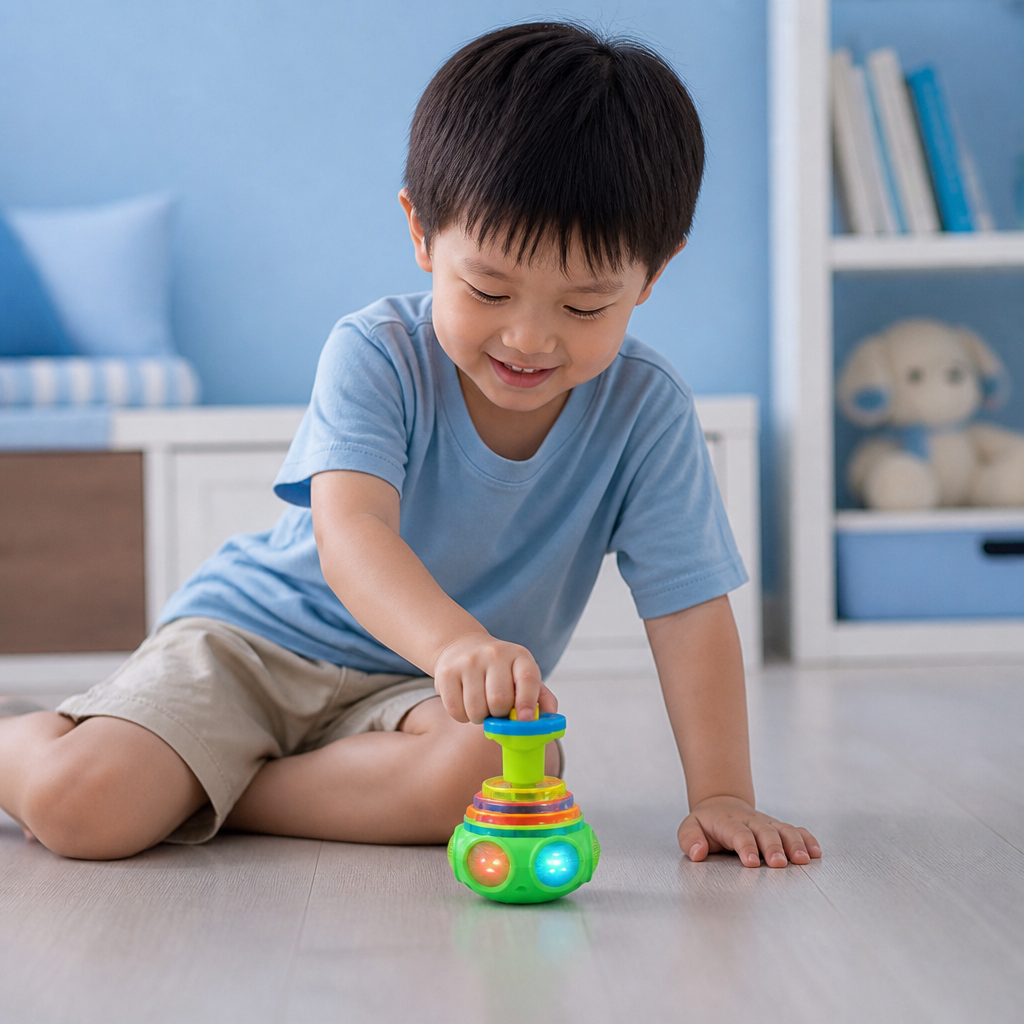 Interactive Light-Up Musical Spinning Top Toy for Kids