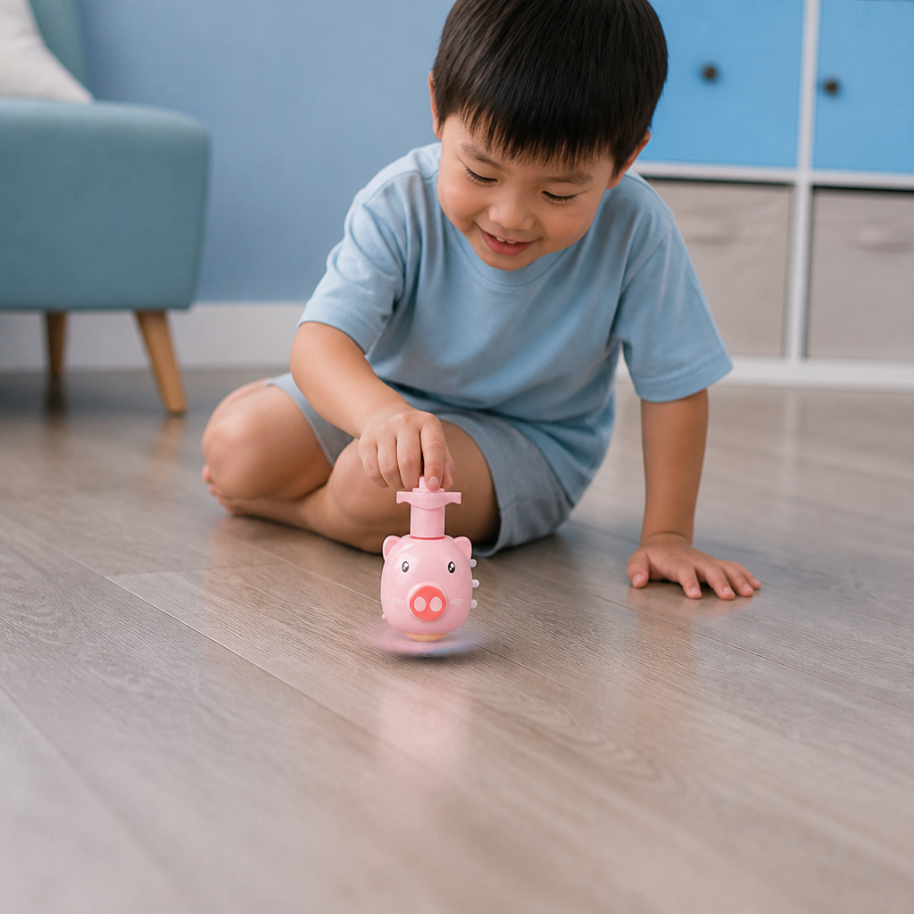 Interactive Light-Up Musical Spinning Top Toy for Kids