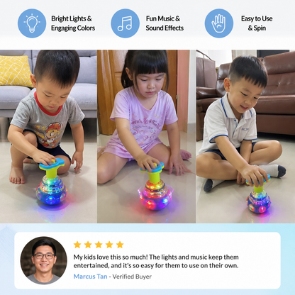 Interactive Light-Up Musical Spinning Top Toy for Kids