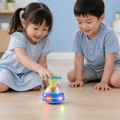 Interactive Light-Up Musical Spinning Top Toy for Kids