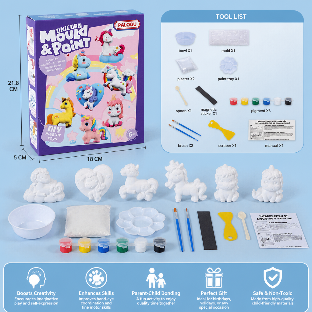 DIY Animal Plaster Painting Kit – Mold, Paint & Create Craft Set for Kids