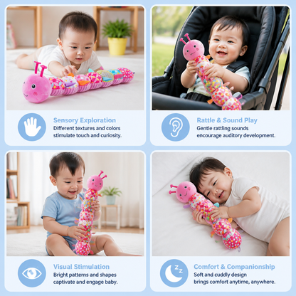 Sensory Plush Rattle and Music Caterpillar