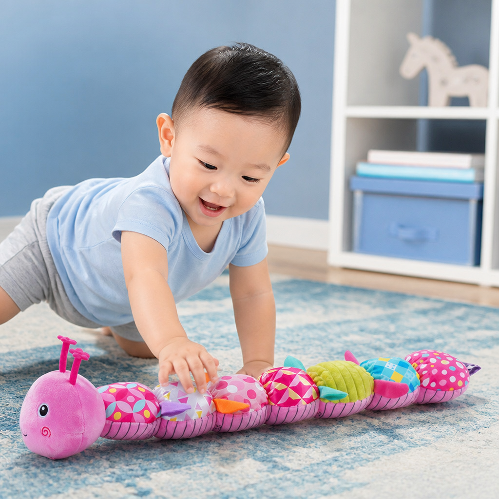 Sensory Plush Rattle and Music Caterpillar