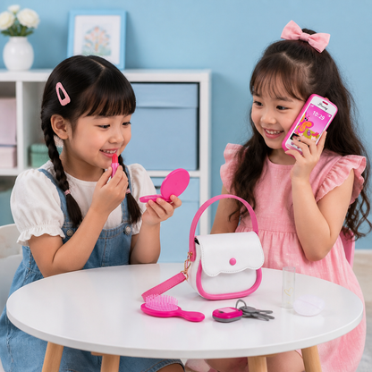 Kids Pretend Play Handbag Set with Phone, Makeup & Accessories