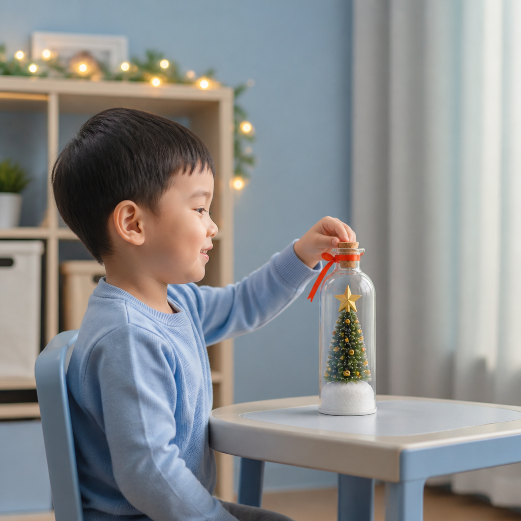 Recordable Christmas Message-in-a-Bottle Ornament with Voice Playback