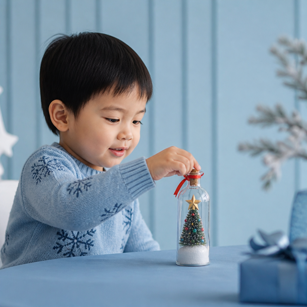 Recordable Christmas Message-in-a-Bottle Ornament with Voice Playback
