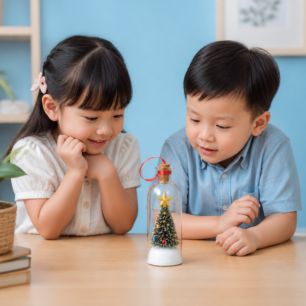 Recordable Christmas Message-in-a-Bottle Ornament with Voice Playback