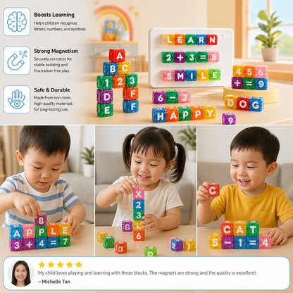 40-Piece Magnetic Letters & Numbers Learning Set – Montessori STEM Toy for Kids
