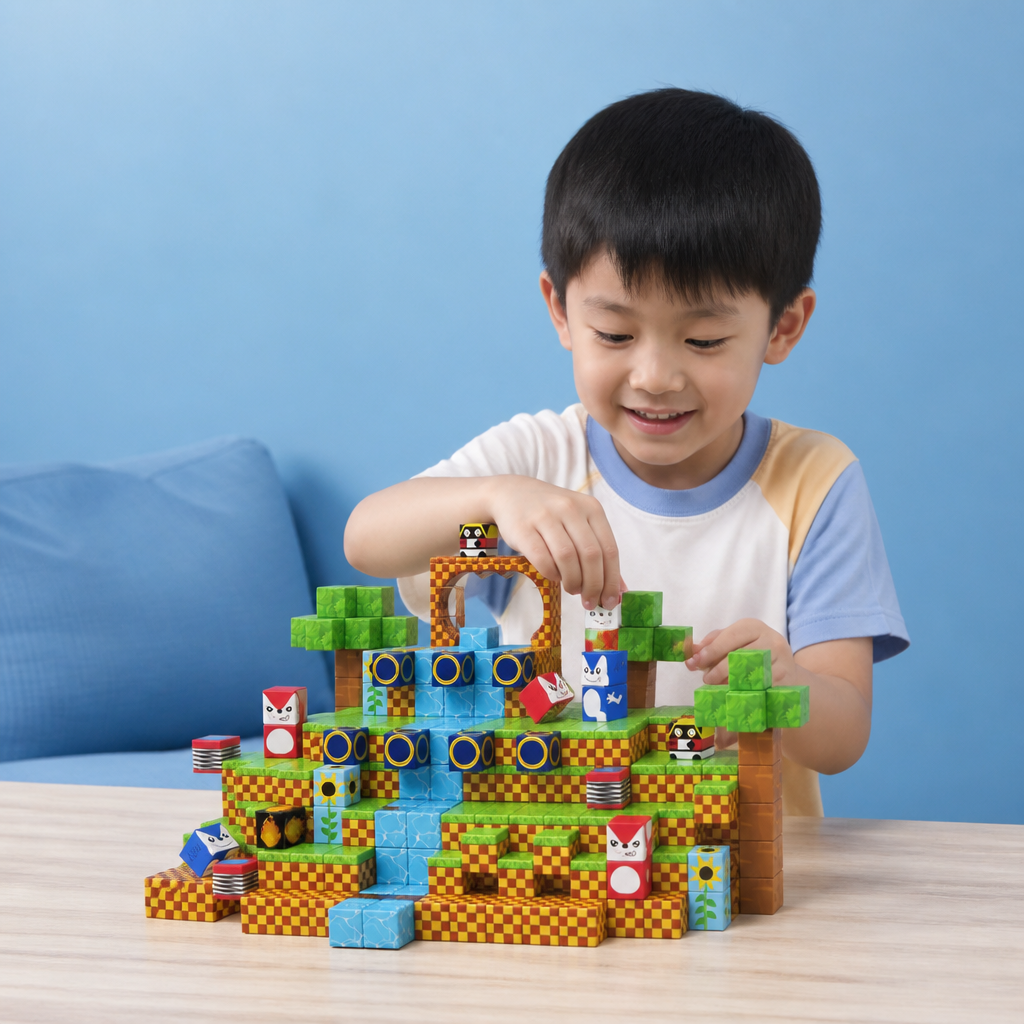 100-Piece Magnetic Building Cube Set – Montessori STEM Construction Toy for Kids