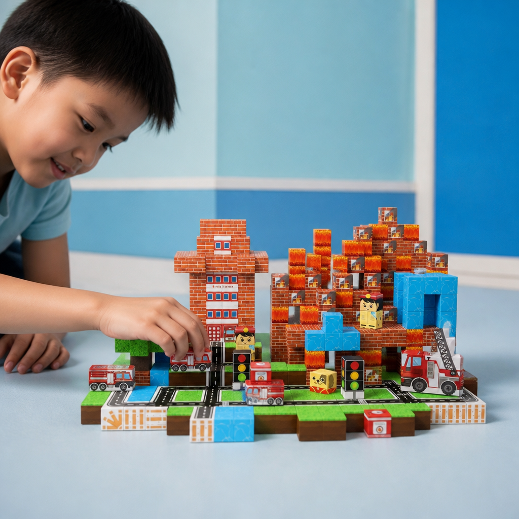 100-Piece Magnetic Building Cube Set – Montessori STEM Construction Toy for Kids
