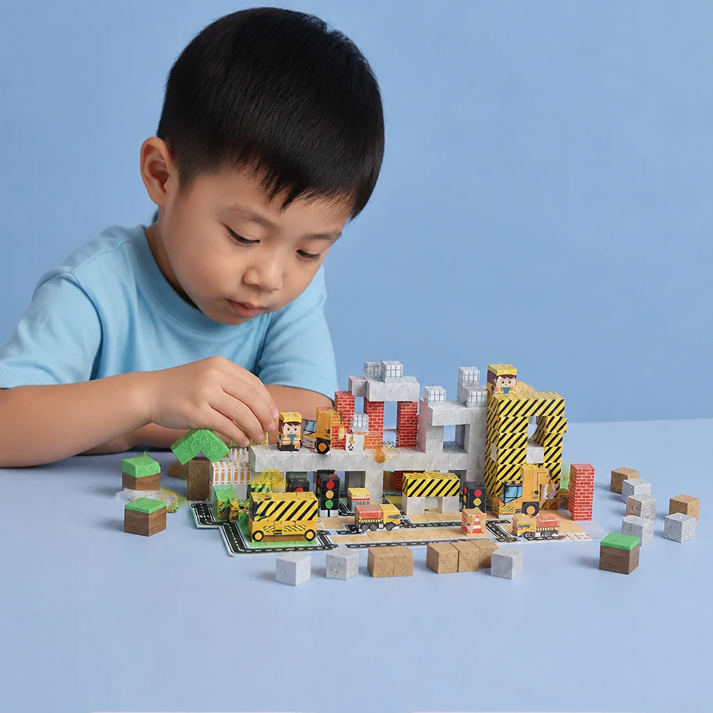 100-Piece Magnetic Building Cube Set – Montessori STEM Construction Toy for Kids