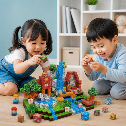 100-Piece Magnetic Building Cube Set – Montessori STEM Construction Toy for Kids