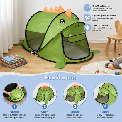 Foldable Dino Play Tent for Kids – Perfect for Warm Days & Cozy Playtime