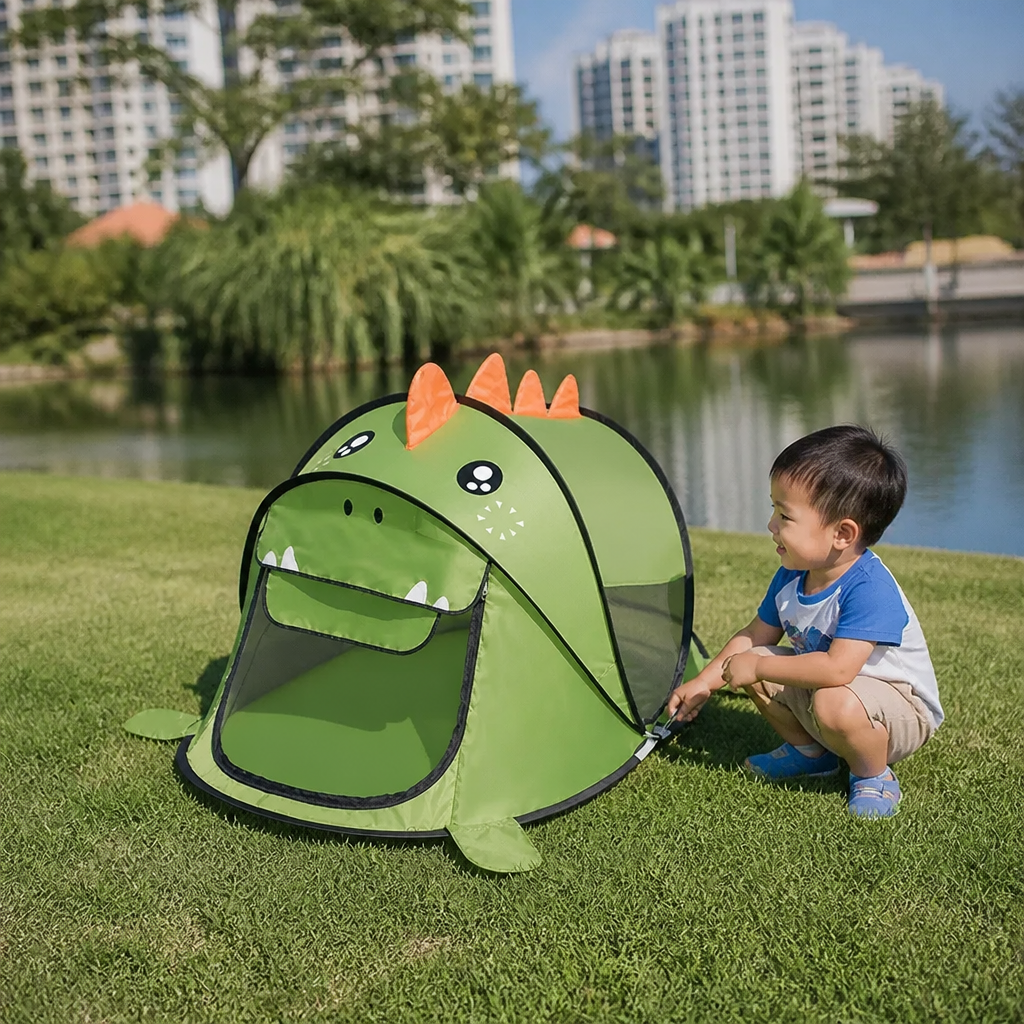 Foldable Dino Play Tent for Kids – Perfect for Warm Days & Cozy Playtime