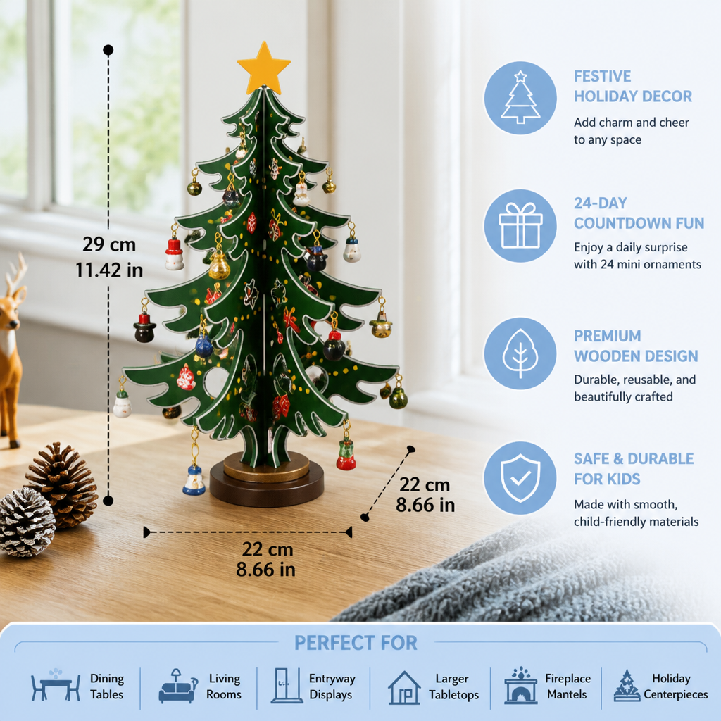 24-Day Mini Christmas Tree Ornament Advent Calendar for Kids