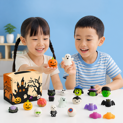 Washable & Reusable Halloween Squishy Toy Set for Party Favors and Trick-or-Treating