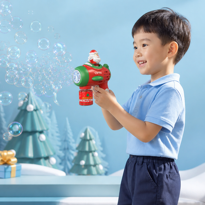 Electric Christmas Bubble Gun with Lights & Sounds for Kids