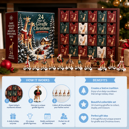 24-Day Christmas Giraffe Figurine Advent Calendar