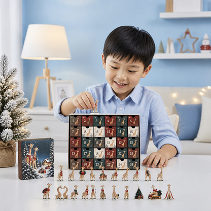 24-Day Christmas Giraffe Figurine Advent Calendar