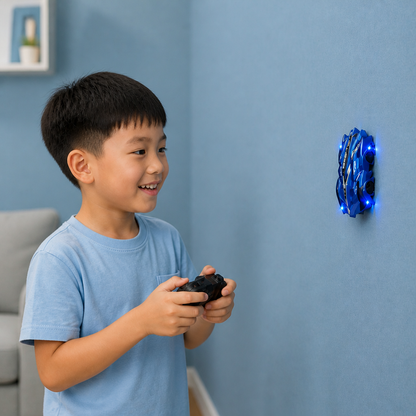 Remote Control Wall-Climbing Car with LED Lights