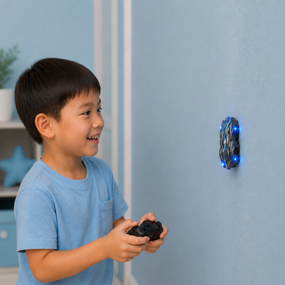 Remote Control Wall-Climbing Car with LED Lights