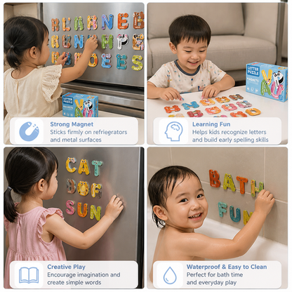 Animal Alphabet & Number Fridge Magnets – Kids’ Spelling and Learning Set