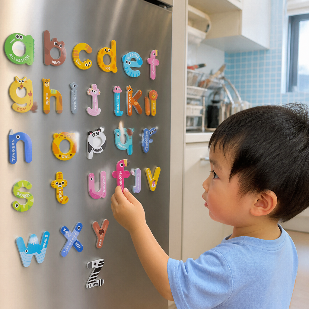Animal Alphabet & Number Fridge Magnets – Kids’ Spelling and Learning Set