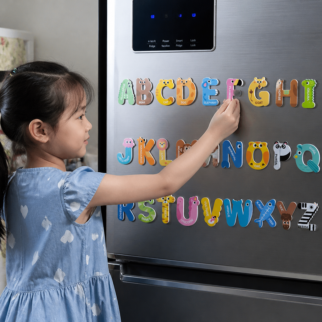 Animal Alphabet & Number Fridge Magnets – Kids’ Spelling and Learning Set