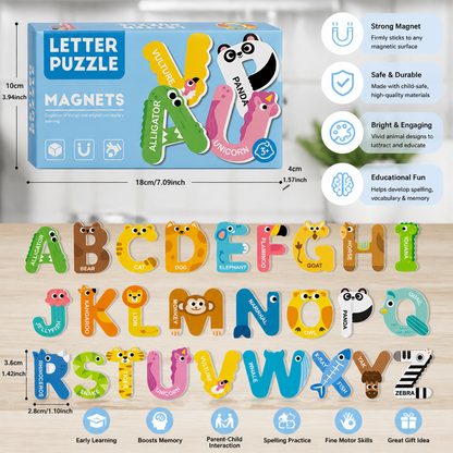Animal Alphabet & Number Fridge Magnets – Kids’ Spelling and Learning Set
