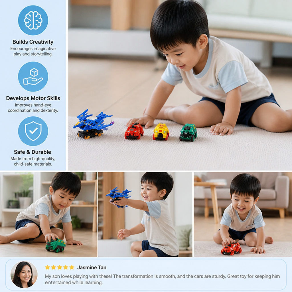 Jumping Transforming Racing Car Toy