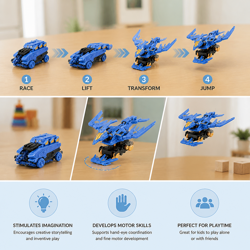 Jumping Transforming Racing Car Toy