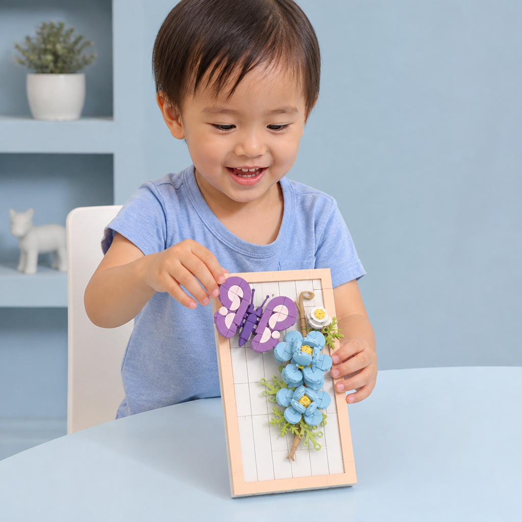DIY 3D Nature Frame Building Blocks Set – Flowers & Insects