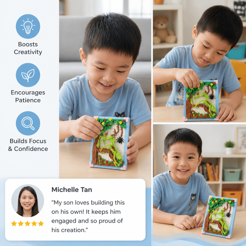 DIY 3D Nature Frame Building Blocks Set – Flowers & Insects