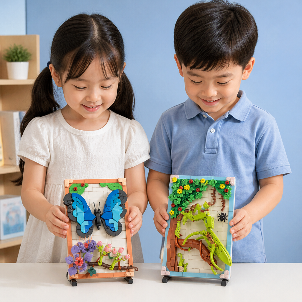 DIY 3D Nature Frame Building Blocks Set – Flowers & Insects
