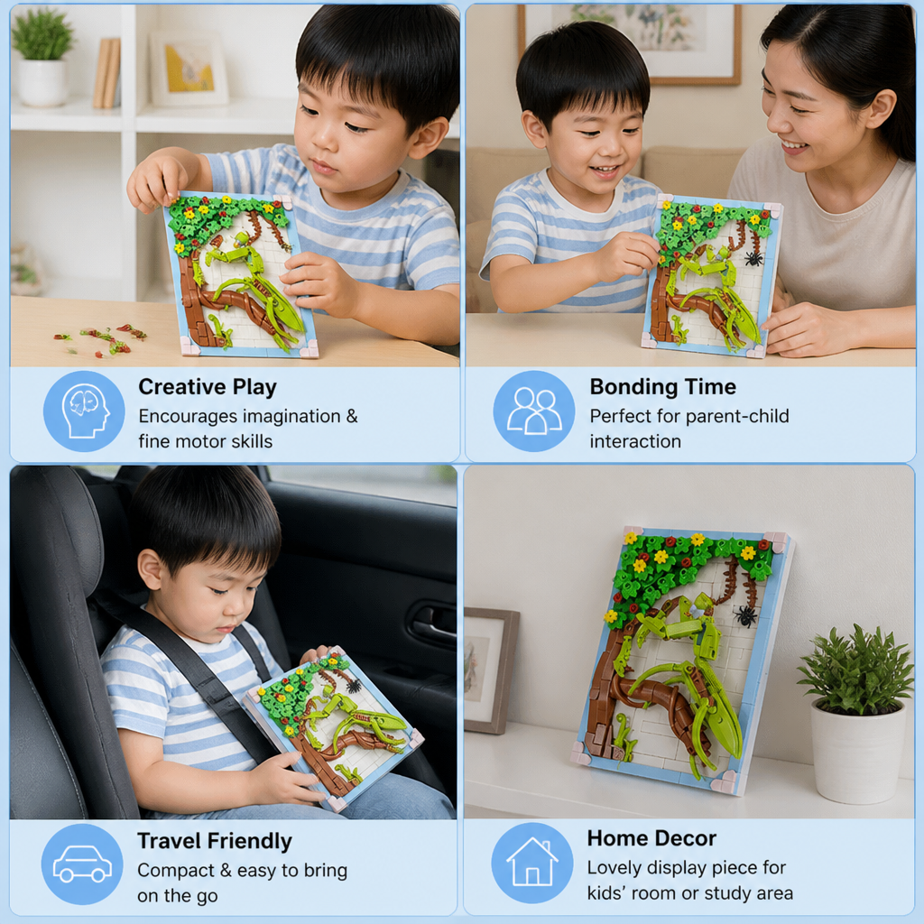 DIY 3D Nature Frame Building Blocks Set – Flowers & Insects