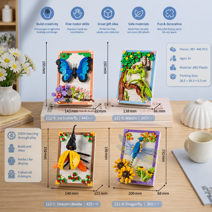 DIY 3D Nature Frame Building Blocks Set – Flowers & Insects
