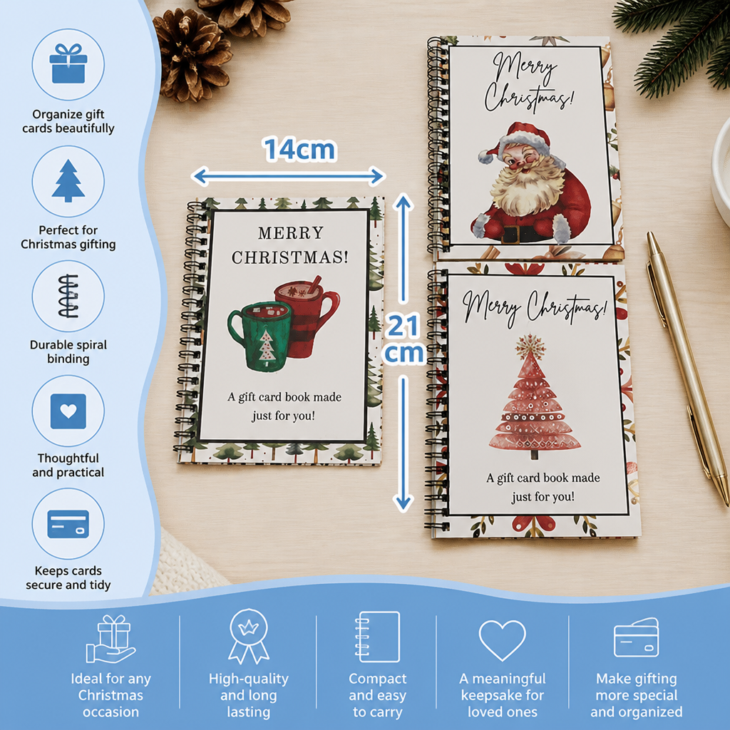 DIY Christmas Gift Card Book – Spiral-Bound Holiday Gift Organizer